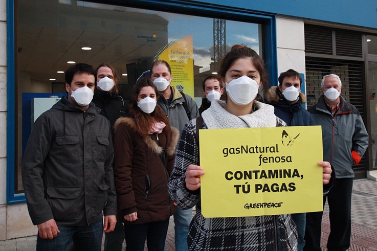 Protesta de Greenpeace contra Gas Natural Fenosa. FOTO: GREENPEACE: