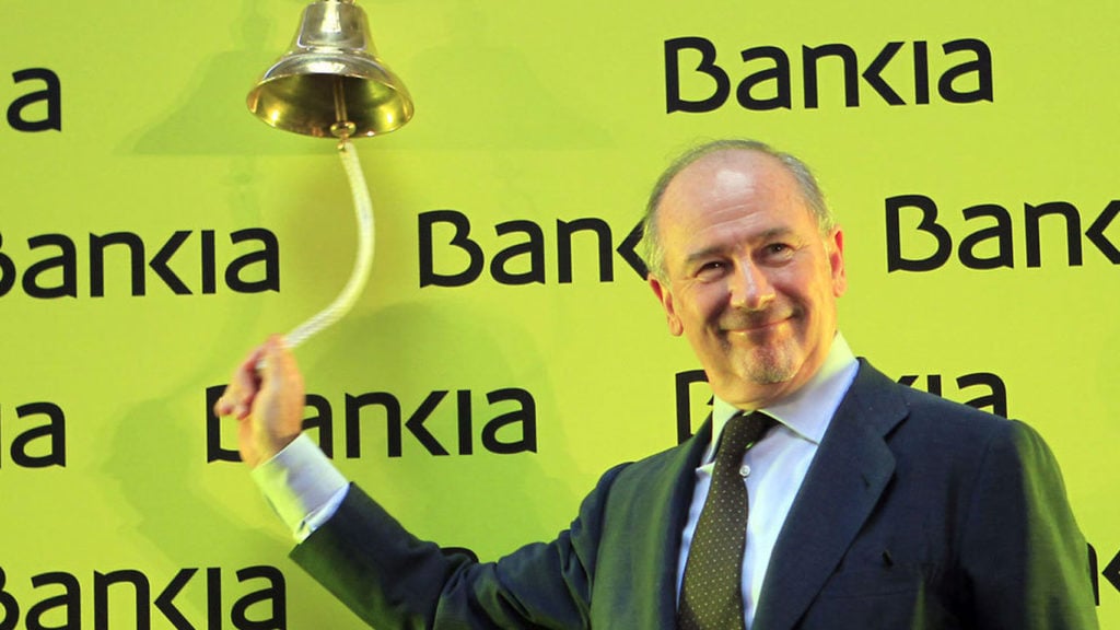 Rodrigo Rato anunciando la salida a bolsa de Bankia.