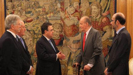 Audiencia del rey Juan Carlos con el consejo de Enagás en 2013. Foto: Casa Real.