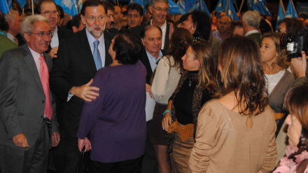 Juan Carlos Aparicio junto a Mariano Rajoy en un acto del PP en Castilla y León. Foto: PP.