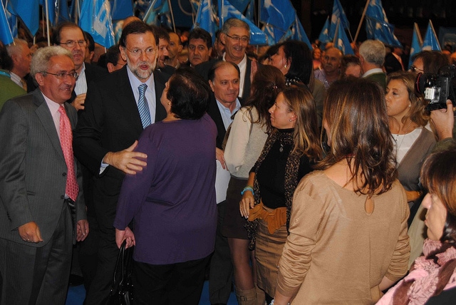 Juan Carlos Aparicio junto a Mariano Rajoy en un acto del PP en Castilla y León. Foto: PP.