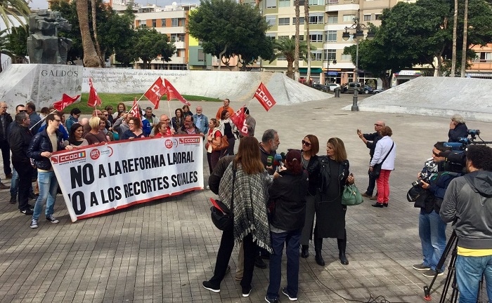 Protesta de CCOO Endesa contra los recortes sociales y la precariedad laboral. Foto: CCOO.